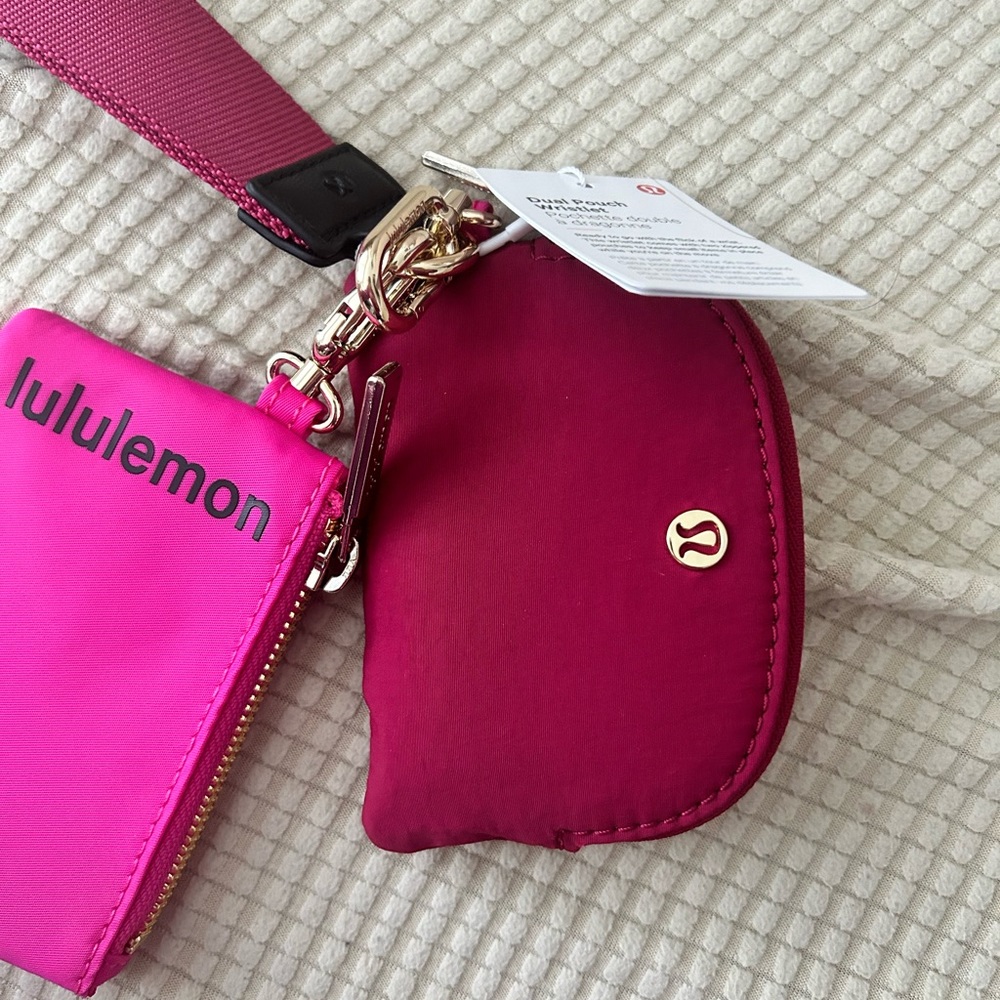 Lululemon Dual Pouch Wristlet-Sonic Pink/Pomegranate/Black - Picture 6 of 7